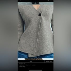 Zara Wool Blend Peplum Knit Sweater